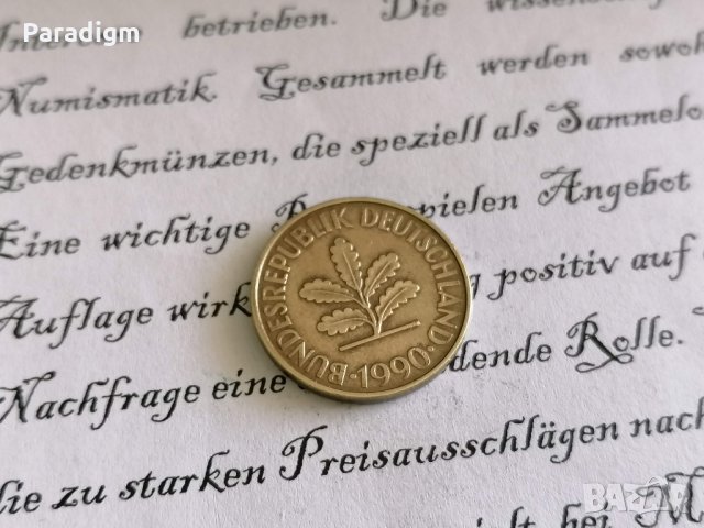 Монета - Германия - 10 пфенига | 1990г.; серия F, снимка 2 - Нумизматика и бонистика - 29191058