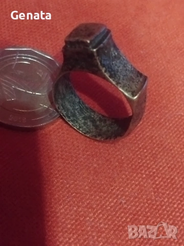 Стар пръстен месинг бронз , снимка 10 - Пръстени - 53019720