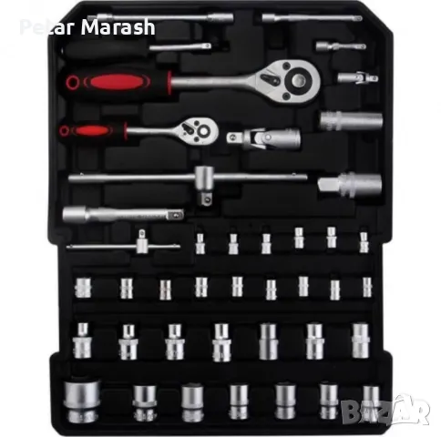 Куфар с инструменти 499 части KraftWorld – тресчотни ключове,тресчотка, клещи, отвертки, снимка 5 - Куфари с инструменти - 50335560