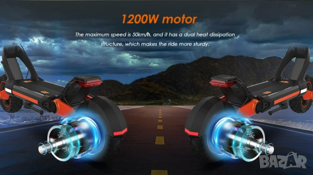 Електрически скутер/тротинетка KuKirin G3 1200W 18AH, снимка 3 - Други спортове - 48642516