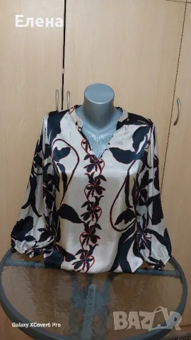 Блуза DESIGNED BY 2. 30% коприна, 70% вискоза .размер L/М., снимка 2 - Блузи с дълъг ръкав и пуловери - 49978857