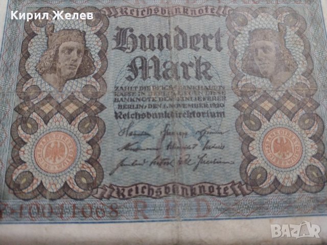 Райх банкнота -  Германия - 100 марки / 1920 година - 17900, снимка 2 - Нумизматика и бонистика - 31019842