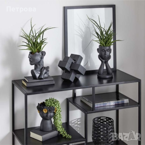 Кашпа-15х19 см./черна кашпа/черна саксия, снимка 5 - Саксии и кашпи - 44620031