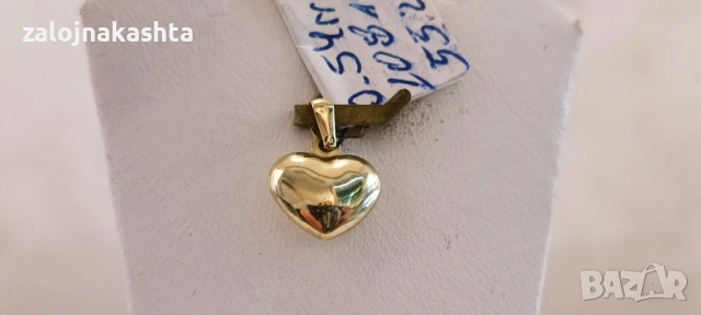 Нова Златна висулка сърце-0,54гр/14кр