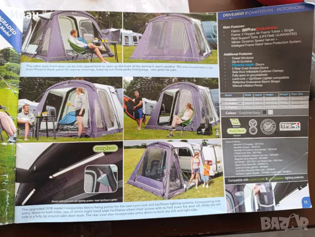 Универсален надуваем форселт Outdoor Revolution Movelite T2 Midline. За кемпер, бус или каравана. , снимка 4 - Палатки - 49888974