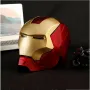 Маска Електронен шлем Marvel Legends Iron Man светещи очи Железния човек златно с червено, снимка 4