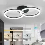 EIDISUNY черен LED плафон с два ринга и дистанционно, снимка 1