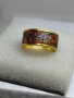 Реновиран 18К златен пръстен халка с цветен емайл 5.60 гр 18К, снимка 3