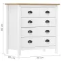 vidaXL Сайдборд Hill бял 79x40x80 см борово дърво масив, снимка 6