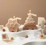 Молдове комплект 3 броя коледни елхи и снежинка, снимка 5
