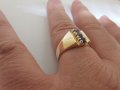 Златен пръстен с лилав аметист , снимка 10