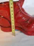 винтидж червена керамична обувка ваза моливник    4/4 , снимка 5