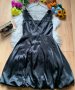 Черна сатенена рокля, снимка 1 - Рокли - 42112365