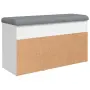 vidaXL Пейка за обувки, бяла, 82x32x45,5 см, инженерно дърво, снимка 8
