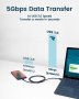 RAMPOW USB 3.0 - USB C кабел, QC 3.0, 56kOhm, Space Grey - 3 метра, снимка 3