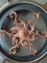 Полилей ,6-ца,от 80-те, с медни орнаменти, снимка 2