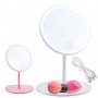 2859 Настолно кръгло огледало с 3 режима на светене и акумулаторна батерия с USB зареждане, снимка 2