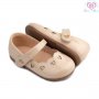 №19-№24, Бежови бебешки официални обувки-Балеринки за момиче със сърца, снимка 6