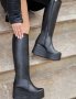 Ботуши на платформа - черна кожа с черно ходило - 136K, снимка 3
