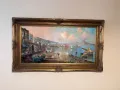 Голяма 145см/85см маслена картина Неапол и Везувий, снимка 3