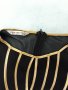 Бутикова рокля FERVENTE , черна с плътни и прозрачни сегменти /отстрани и на гърба/ + златни ивици, снимка 13