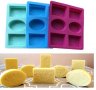 6 декорирани правоъгълник и овал дълбок калъп силиконов молд форма за фондан гипс сапун, снимка 1
