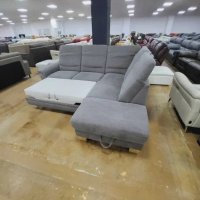 Сив ъглов диван от плат с функция сън и ракла "PP - LA20014", снимка 3 - Дивани и мека мебел - 39964994