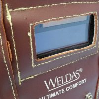 WELDAS Маска заваръчна кожена,соларен панел реален цвят DIN 5-13.Сменяема батерия , снимка 10 - Други машини и части - 29917016