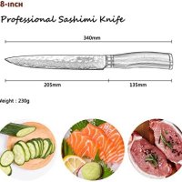 Нов 8 инчов Нож за дърворезба дървена дръжка с кожена обвивка Дом Кухня, снимка 7 - Други - 42446010