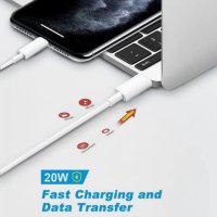 Нови 2 броя 20W Кабел за бързо зареждане на iPhone USB C Айфон, снимка 6 - Аксесоари за Apple - 42203010