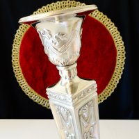 Посребрен свещник,Овен,барок. , снимка 3 - Антикварни и старинни предмети - 38839112