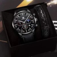 Мъжки подаръчен комплект - Часовник+ Гривна, снимка 3 - Други - 44432038