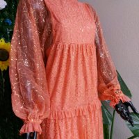 бляскава официална рокля в корал с пайети, снимка 3 - Рокли - 38706343