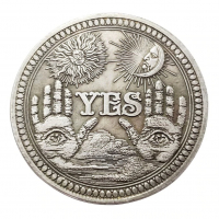 Голяма таро гадателска монета Да/Не Yes/No coin, Ф3,8см, цинкова сплав, снимка 10 - Други игри - 36411025