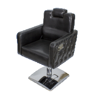 Фризьорски/бръснарски стол Versa plus - черен/кафяв, снимка 1 - Бръснарски столове - 44653981