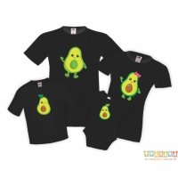 Семеен комплект тениски Семейство Авокадо Avocado Family, снимка 2 - Тениски - 34276822