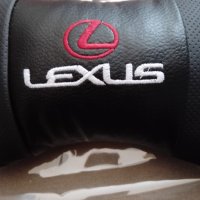Нови възглавнички черна кожа и бродирано лого на Лексус Lexus  автомобил джип кола , снимка 2 - Аксесоари и консумативи - 42926499