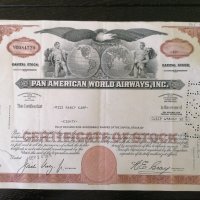 Сертификат за притежание на 80 акции (САЩ) | Pan American World Airways | 1971г., снимка 1 - Други ценни предмети - 34878148