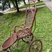 Стара плетена количка за кукли. №3998, снимка 4 - Антикварни и старинни предмети - 40730612