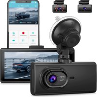 Dash Cam Car 3 Lens, 4K 2160P UHD Dash Cam, 3,99-инчов IPS сензорен екран с 64GB eMMC, WDR, инфрачер, снимка 1 - Аксесоари и консумативи - 40551514