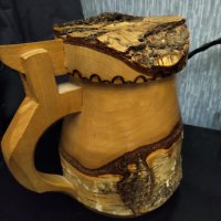 Дървена кана  ( халба ) за бира от бреза , снимка 3 - Антикварни и старинни предмети - 37953474