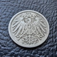 Стара монета 5 пфенига 1908 г. буква А - Германия - топ цена !, снимка 3 - Нумизматика и бонистика - 39767248