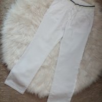 Снежнобял дънков спортен панталон с широк ластик в талията, снимка 1 - Дънки - 37443043