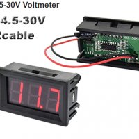 LED волтметър 5V-30V, снимка 1 - Аксесоари и консумативи - 38108533