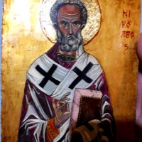 Икона "Свети Никола", Милена Чолакова , снимка 1 - Икони - 38764221