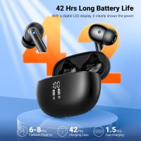 Aoslen Безжични слушалки, Bluetooth 5.3 IPX7 водоустойчиви черни, снимка 8 - Bluetooth слушалки - 44168599