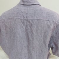 Мъжка ленена риза с къс ръкав Marks & Spencer, снимка 3 - Ризи - 25605522