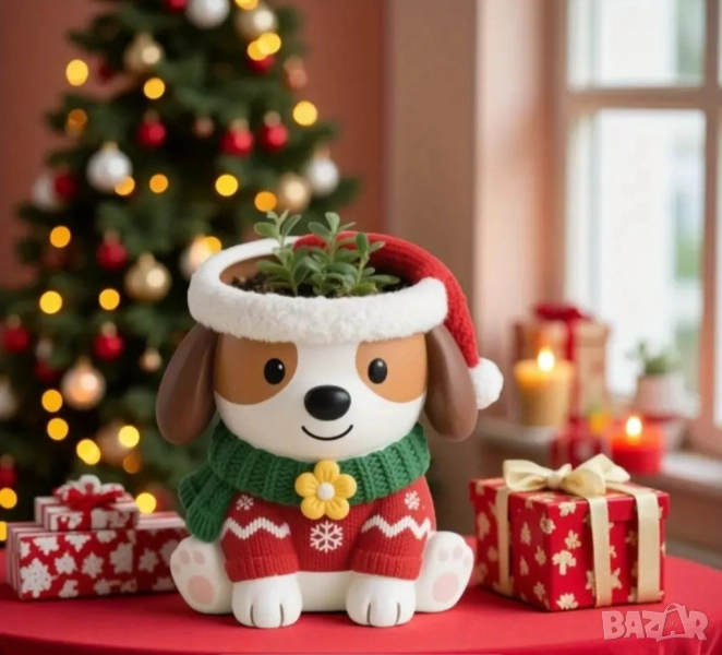 Молд кашпа коледно кученце , снимка 1