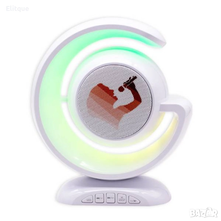 Караоке машина с 1 микрофон и RGB LED светлина, снимка 1