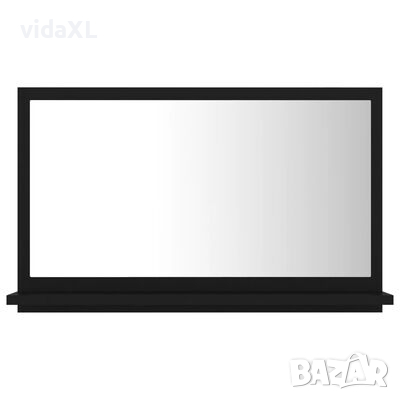 vidaXL Огледало за баня, черно, 60x10,5x37 см, ПДЧ(SKU:804563, снимка 1